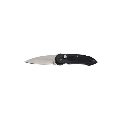 ABS Handle Automatic Knife with Plastic Sheath Black Silver