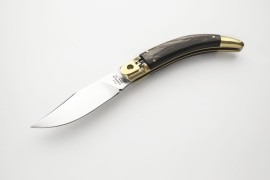 AGA Campolin Diana Brass Buffalo Horn Italian Leverlock Automatic Knife