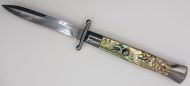 AKC 10 inch Swinguard Abalone Bayonet Italian Stiletto Automatic Knife