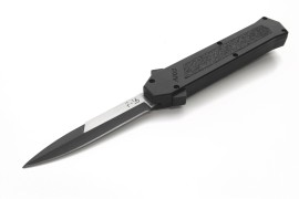 AKC F-16 Black Grip D/A OTF Automatic Knife Two Tone Bayo