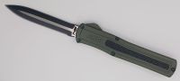 AKC F-20 D/A OTF Automatic Knife Army Green Two Tone Dagger (8.4" Overall)