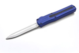 AKC F-20 Italian OTF Automatic Knife Blue Satin Drop Point