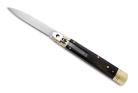 AKC-WORLD Buffalo Horn Slim Lever Lock Automatic Knife Flat Blade