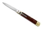 AKC-WORLD Snake Wood Slim Lever Lock Automatic Knife Flat Blade