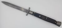 AKC World 11" Ebony Wood Damascus Italian Swinguard Automatic Knife