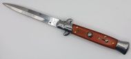 AKC World 9" Rosewood Italian Stiletto Automatic Knife Bayonet Satin