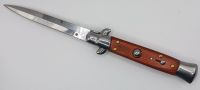AKC World 9" Rosewood Italian Stiletto Automatic Knife Bayonet Satin