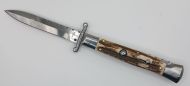 AKC World 9" Swinguard Italian Automatic Stiletto Stag File Work