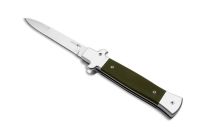 AKC X-Treme Shadow 9" Green G-10 Stiletto Automatic Knife Stone Washed Bayo