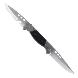 Giant Double Switchblade Black Automatic Knife Satin