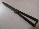 Alien Black Butterfly Knife Black Drop Point