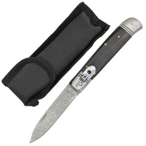 Automatic Land to Surf Bovine Horn Lever Lock Switchblade Knife