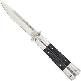 Back in Time Clip Point Balisong Black Pearl Butterfly Flipper Knife