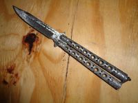 Heavy Duty 9" Balisong Damascus Butterfly Knife