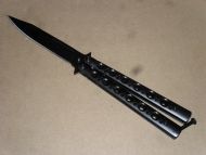 Balisong 9" Heavy All Black Folding Butterfly Knife