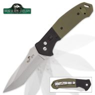 Bear And Son Ops Green Tanto Satin Automatic Knife