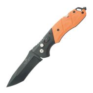 Bear OPS Bold Action V Orange Automatic Knife Black Tanto