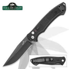 Bear Ops Bold Action All Black Drop Point Automatic Knife