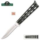 Bear & Son Cutlery Model 114 Butterfly Knife 5" Silver Vein Steel Handle