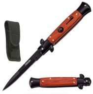 Best Value Black Pakkawood Milano Stiletto Automatic Knife (8.75" Overall)