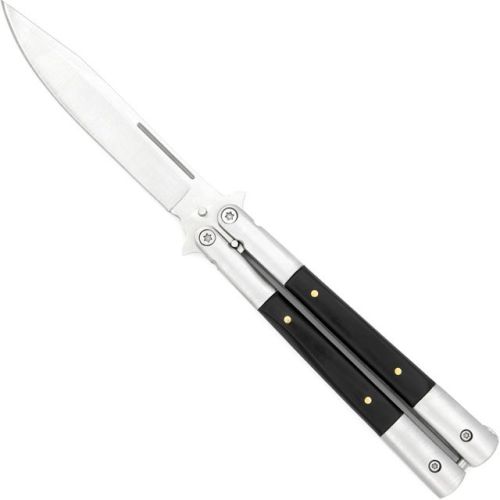 Best Value Heavy Duty Charcoal Grill Black Butterfly Knife Plain Blade Drop Point