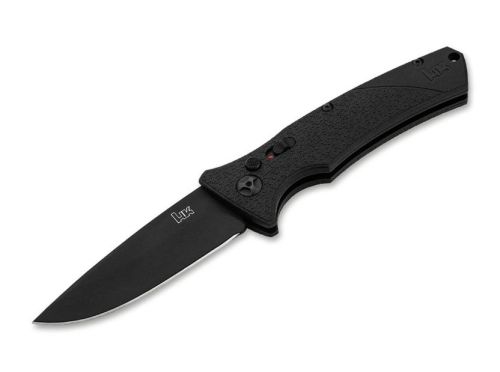 Boker Heckler & Koch FD02 Automatic Knife Drop Point Black Plain