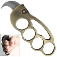 Antique Brass Knuckle Mini Karambit Automatic Knife