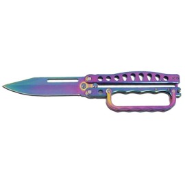 Butterfly Rainbow Guard Knuckle Knife