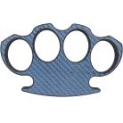 Carbon Fiber Brass Knuckle Paperweight Blue