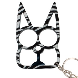 Cat Knuckle Keychain Weapon Zebra Skin