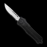 CobraTec CTK-1 D/A OTF Auto, 3.75" D2 Drop Serrated Blade, Aluminum Handle Black