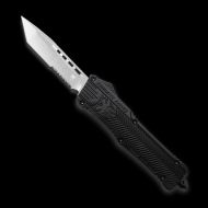 CobraTec CTK-1 D/A OTF Auto, 3.75" D2 Tanto Serrated Blade, Aluminum Handle Black