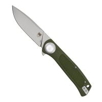 CobraTec EDC Scout Button Lock, 3.12" VG10 Drop Blade, Grivory Scales Handle OD Green