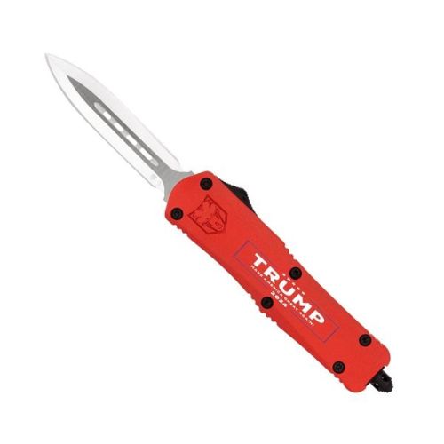 CobraTec FS-3 Red Trump 2024 OTF Auto, 3.00" D2 Dagger Blade, Aluminum Handle