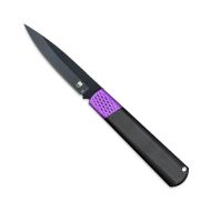 CobraTec Gideon Hidden Release Automatic Knife Black with Purple Bolster