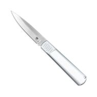 CobraTec Gideon Hidden Release Automatic Knife Silver Handle with Silver Bolster