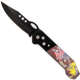 Code of Arms Automatic Push Button Switchblade Knife God Guns & Guts