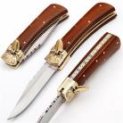 D2 Whiskey Wood Automatic Leverlock Knife