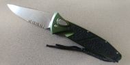 Dark Green Side Opening Automatic Knife Serrated