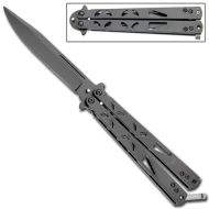 Dark Star Butterfly Knife Complete Black Drop Point