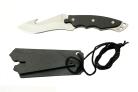 Defender 6" Gut Hook Skinning Neck Knife Silver