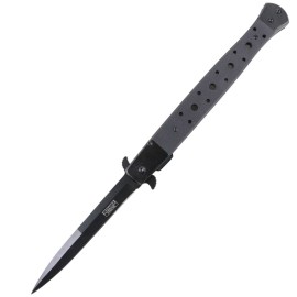 Defender Xtreme 11" Assisted Opening Stiletto Black Bayo