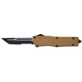 Delta Force D/A OTF Automatic Knife Brown Cube Two Tone Tanto Serrated