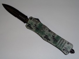 Delta Force Digi Camo D/A OTF Automatic Knife Dagger Double Serrated