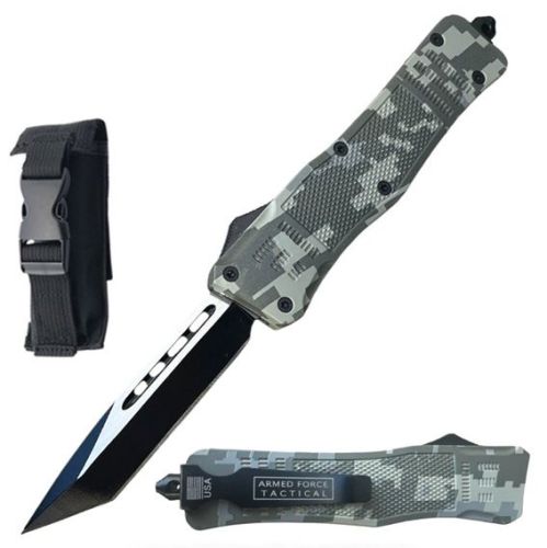 Delta Force Digital Camo D/A OTF Auto Open Pocket Knife Tanto Two Tone