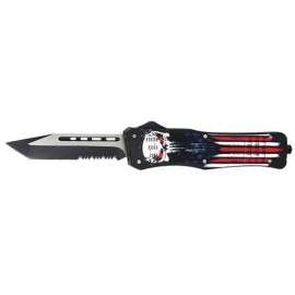 Delta Force Punisher D/A OTF Automatic Knife Tanto 2-Tone Serrated