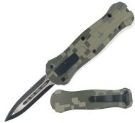 Demon Mini Digital Green Camo D/A OTF Automatic Knife Dagger