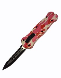 Demon Mini Hot Pink Camo D/A OTF Automatic Knife Dagger Serrated