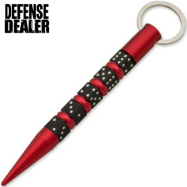 Dice Black Self Defense Red Kubaton Keychain