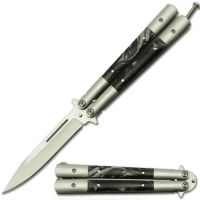 Dojo Flipper 9 Inch Dark Marble Heavy Balisong Butterfly Knife
